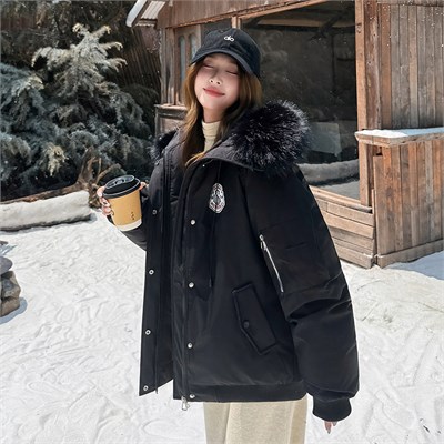 Cute Woman Куртка с меховым воротником M-B116 80097