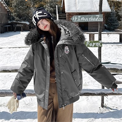 Cute Woman Куртка с меховым воротником M-B116 80098