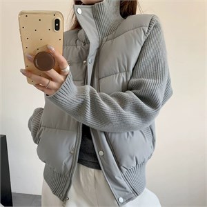 {{photo.Alt || photo.Description || 'Cute Woman  Куртка с трикотажными рукавами  027-833'}}